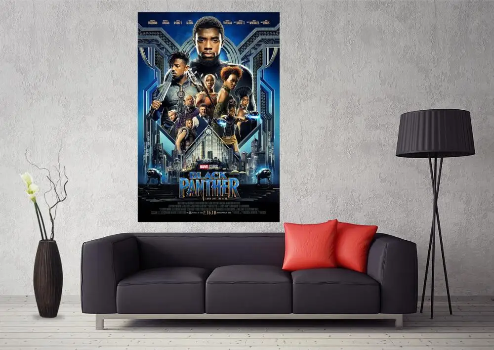 Черная пантера постер Новый Marvel Фильм Мстители 2018 художественный шелковый