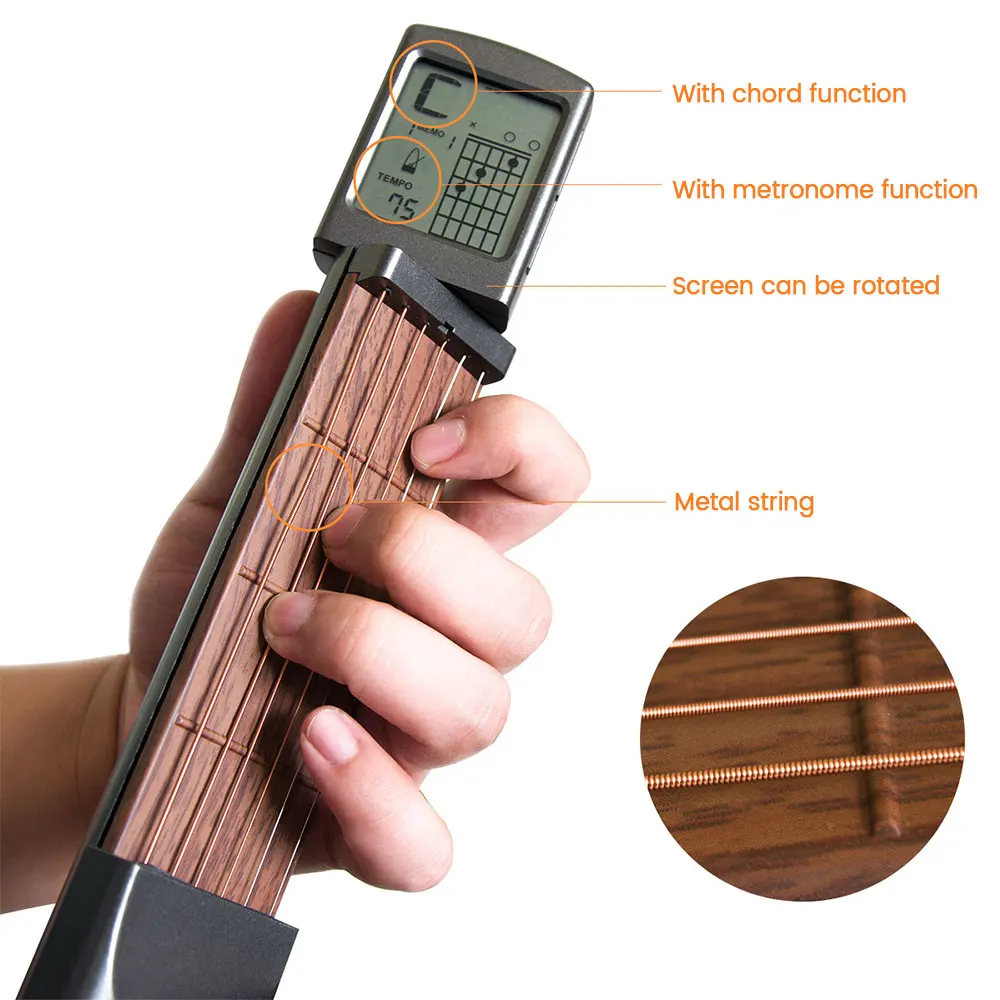 

Pocket Guitar Practice Tools Chord Display Chord Trainer Tools Aerial Finger Exerciser Train Practice Tools Portable Guitar