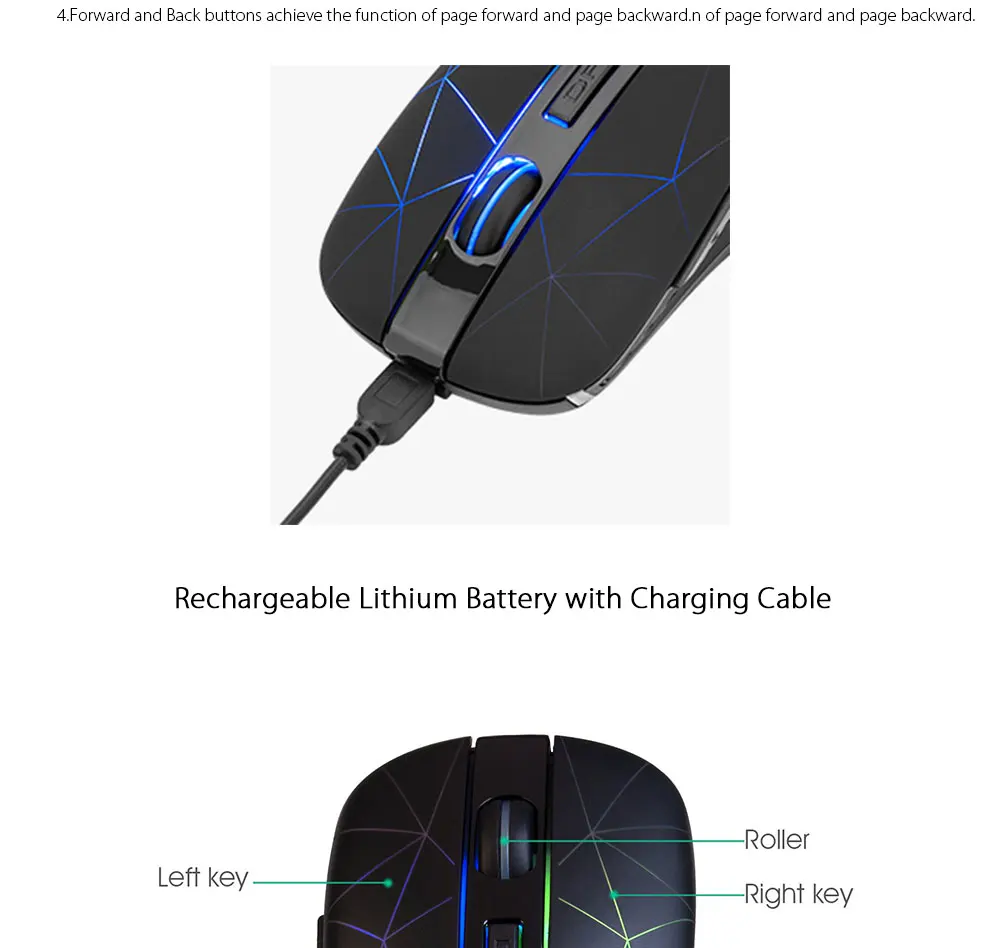 Rii RM200 1600 dpi USB оптическая беспроводная компьютерная мышь с подсветкой 2,4 ГГц Беспроводная игровая мышь для маленький ПК, ноутбук 800/1200/1600 dpi