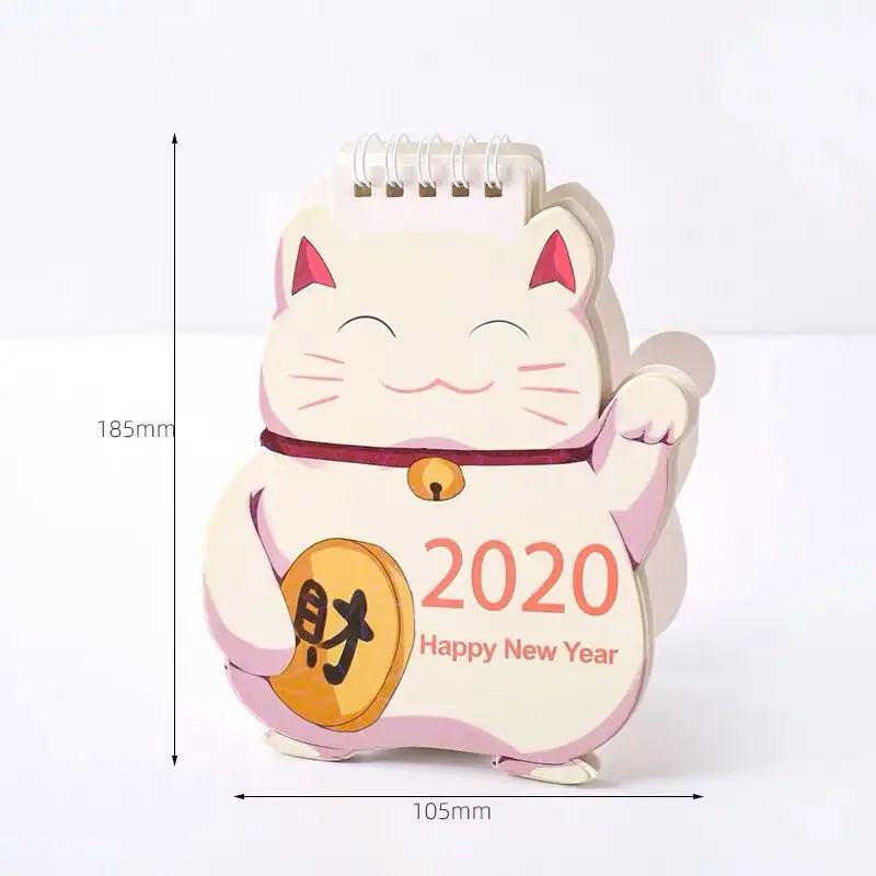 07~,12 Kawaii Единорог календарь кошка лазер мини настольный календарь Памятка планировщик ежедневный календарный план день рождения канцелярские принадлежности - Цвет: cat