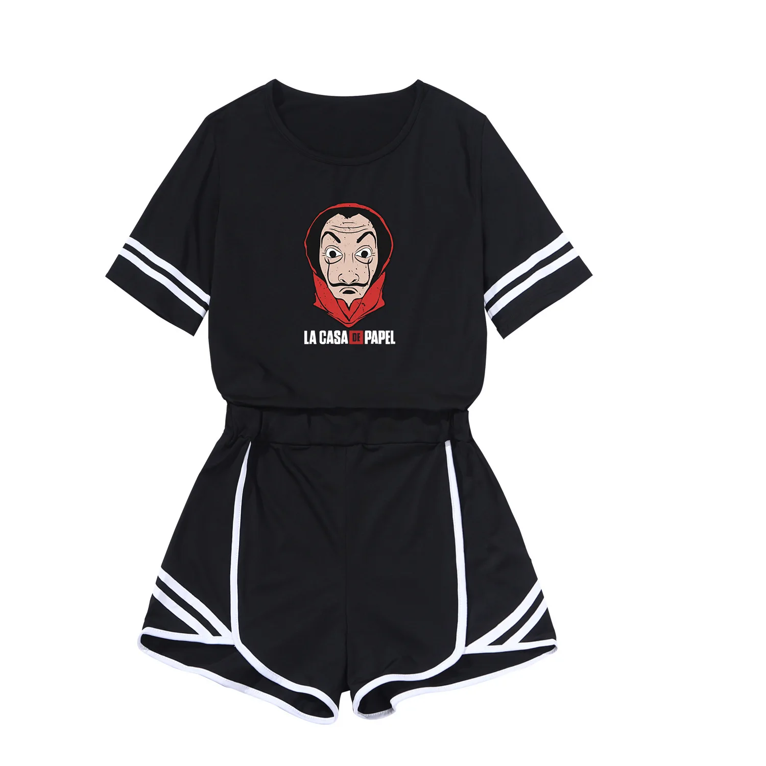 

2019 New Style straykidst T-shirt Two-Piece Set Sports Navel Set WOMEN'S Dress Casual Slim Fit Short Skirt