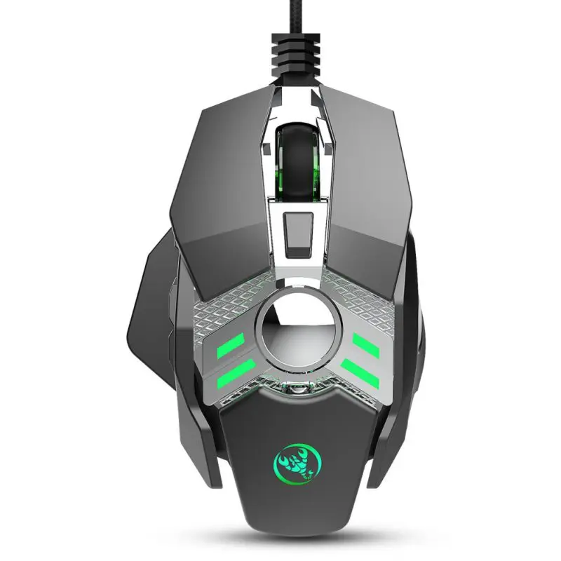 Серый USB игровая мышь 6400 dpi 7Key программируемая проводная мышь для макросъемки эргономичная мышь для ПК и ноутбука - Цвет: Серый