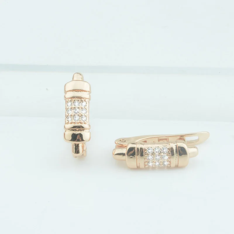 

Chic Square Earring For Women 585 Rose Gold Color Crystal Drop Earring