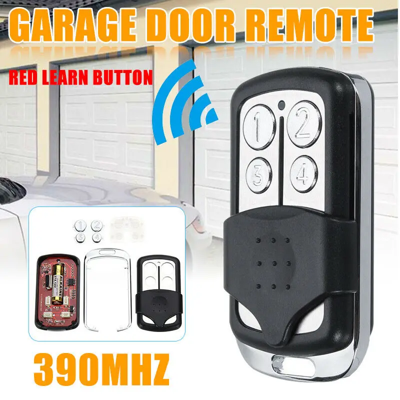 4 Button Garage Door Gate Remote Control Key 390MHz for Liftmaster Chamberlain|Remote Controls| - AliExpress