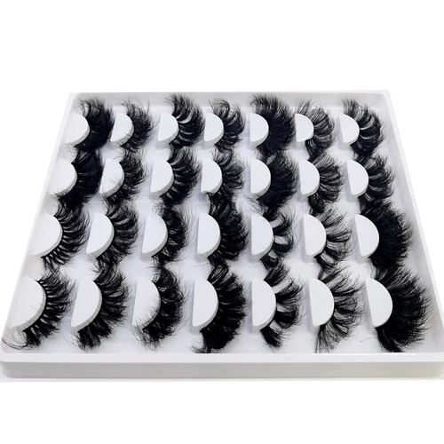 푹신한 3D 밍크 속눈썹, 길고 두꺼운 천연 인조 속눈썹, 도매 속눈썹, 벤더 메이크업 밍크 속눈썹, 5-14 쌍, 10-25mm 4