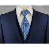 Темно-синие шелковые галстуки для мужчин, очень длинные галстуки, Пейсли, однотонные синие полосы ► Фото 2/6