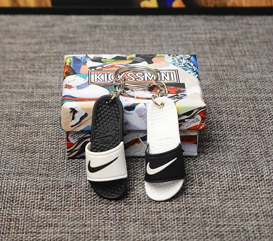 a pair w box DIY 3D тапочки брелок плесень рюкзак ювелирные изделия креативный подарок на день рождения Брелки для пар - Цвет: a pair w box