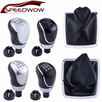 

SPEEDWOW PU Leather 5/6 Speed MT Gear Shift Knob With Boot Cover For Ford Focus 2 MK2 FL MK3 MK4 MK7 MONDEO GALAXY FIESTA