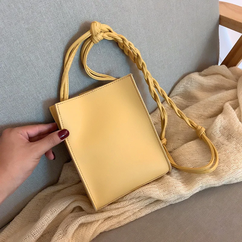 Girl Bag Mona Small Square Shoulder Bag Leather Weaving Belt Crossbody Bags Fashion Inclined Phone Pouch Vintage Messenger Pack crossbody bag women shoulder bag women messenger bag