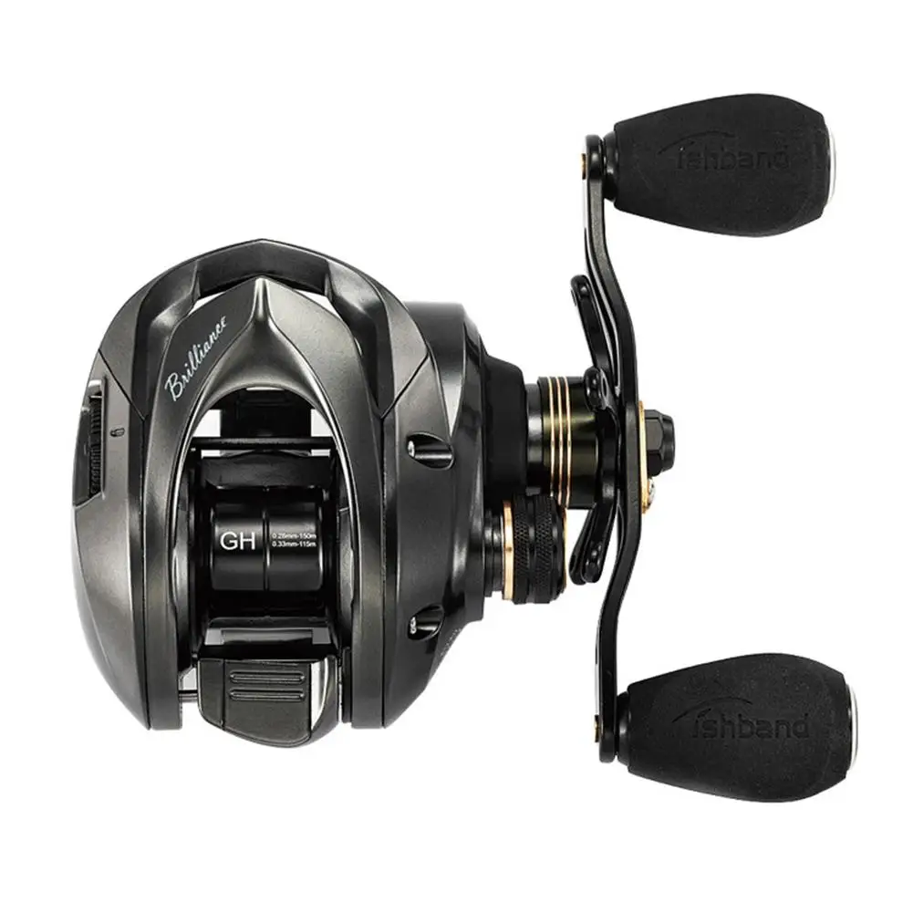 GH150 Рыболовная катушка с низким профилем магнитный тормоз для правой и левой руки
