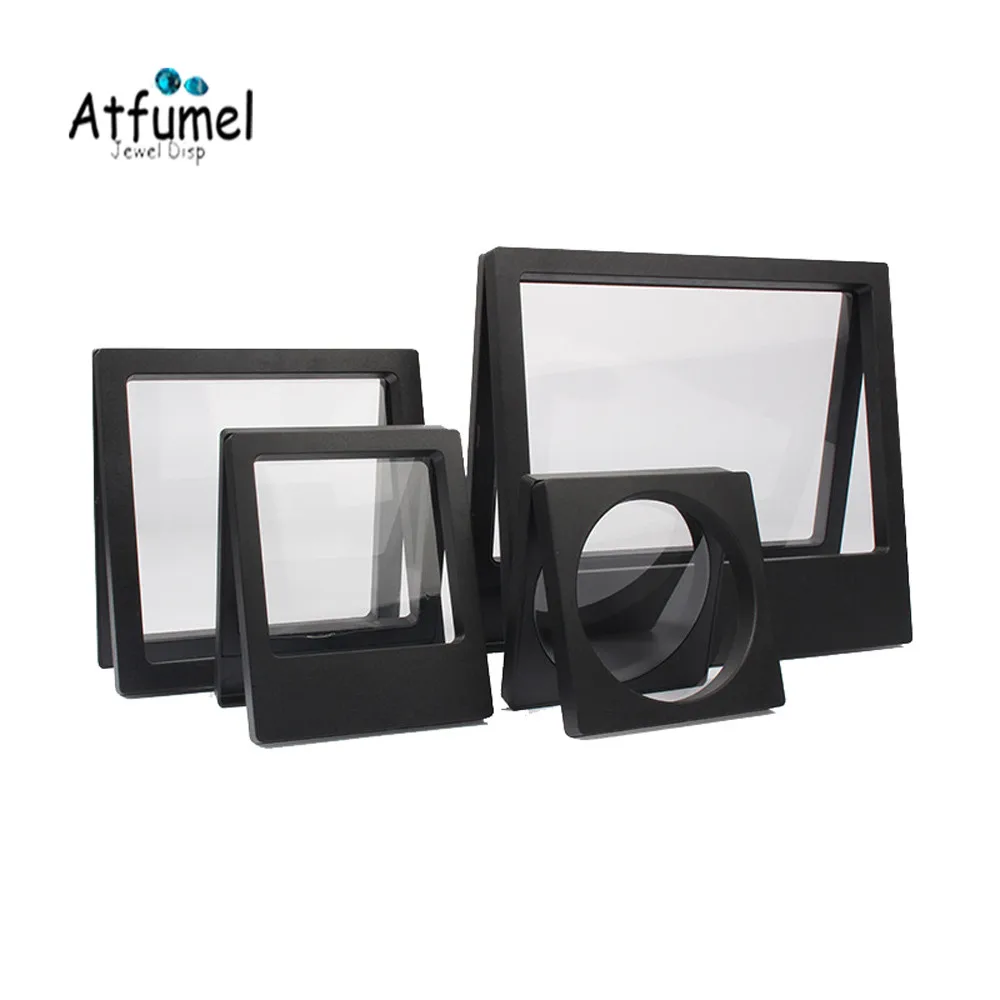 

3D Album Floating Frame Earrings Jewelry Packaging Box PET Coin Display Stand Ring Watch Diamond Case Gemstone Display Gift Box