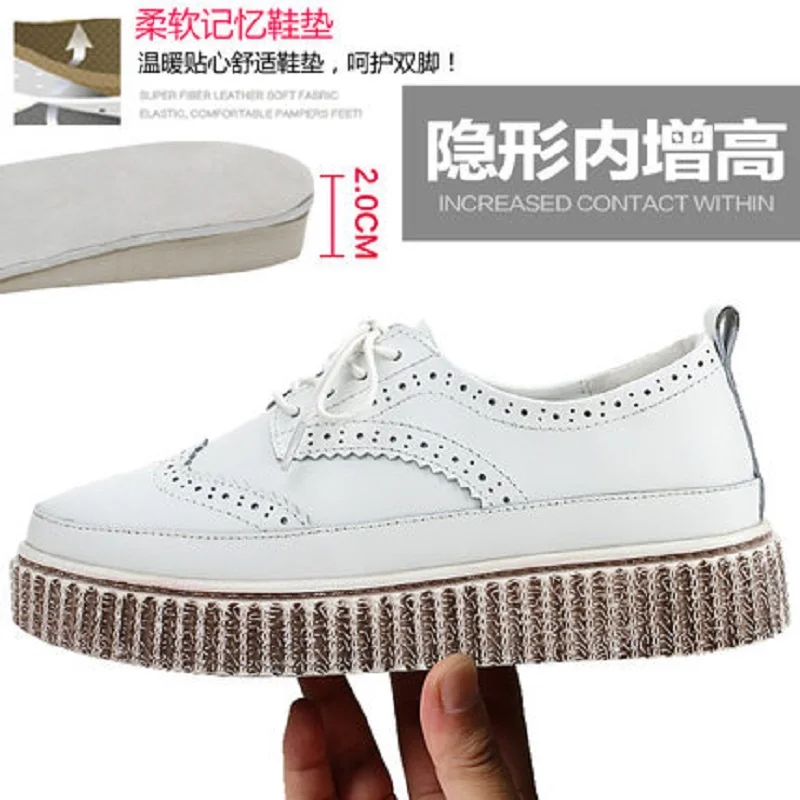 nuevos zapatos de plataforma de cuero de primavera zapatos pertimales Zapatos de plataforma Brock aumento salvaje en zapa