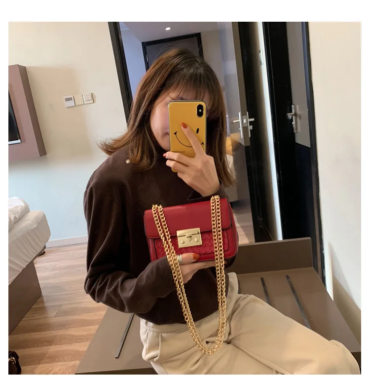 new fashion pig nose lock small square bag shoulder diagonal women's bag