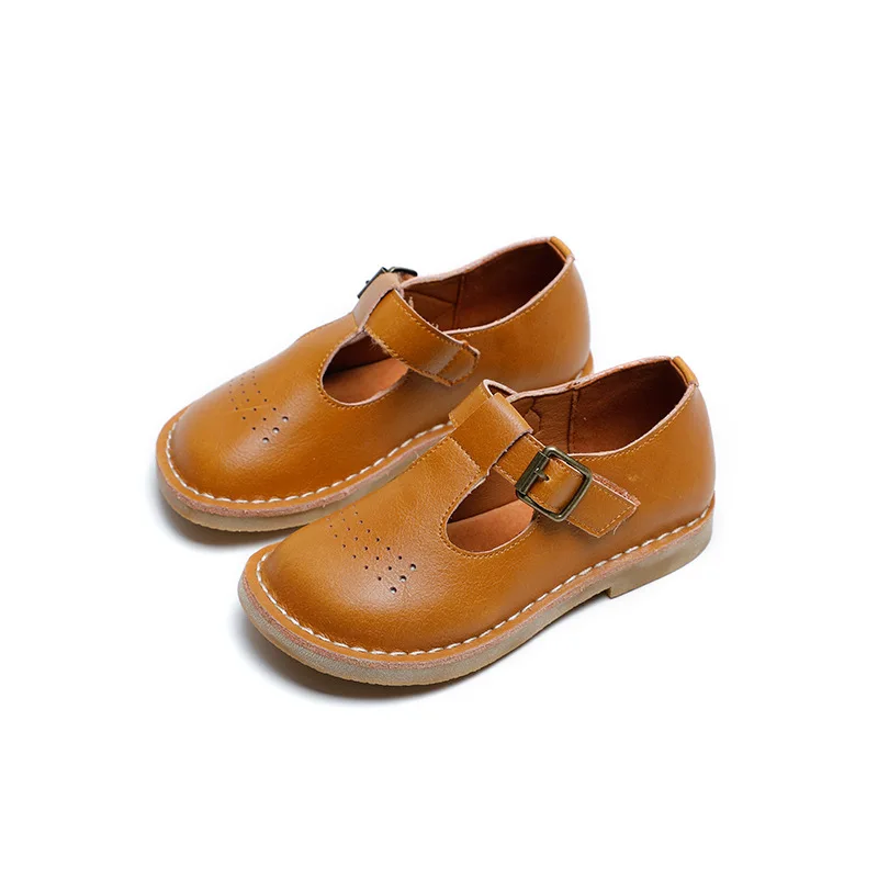 Весна 2020 г. классические винтажные Кожаные Туфли Мэри Джейн с Т-образным ремешком