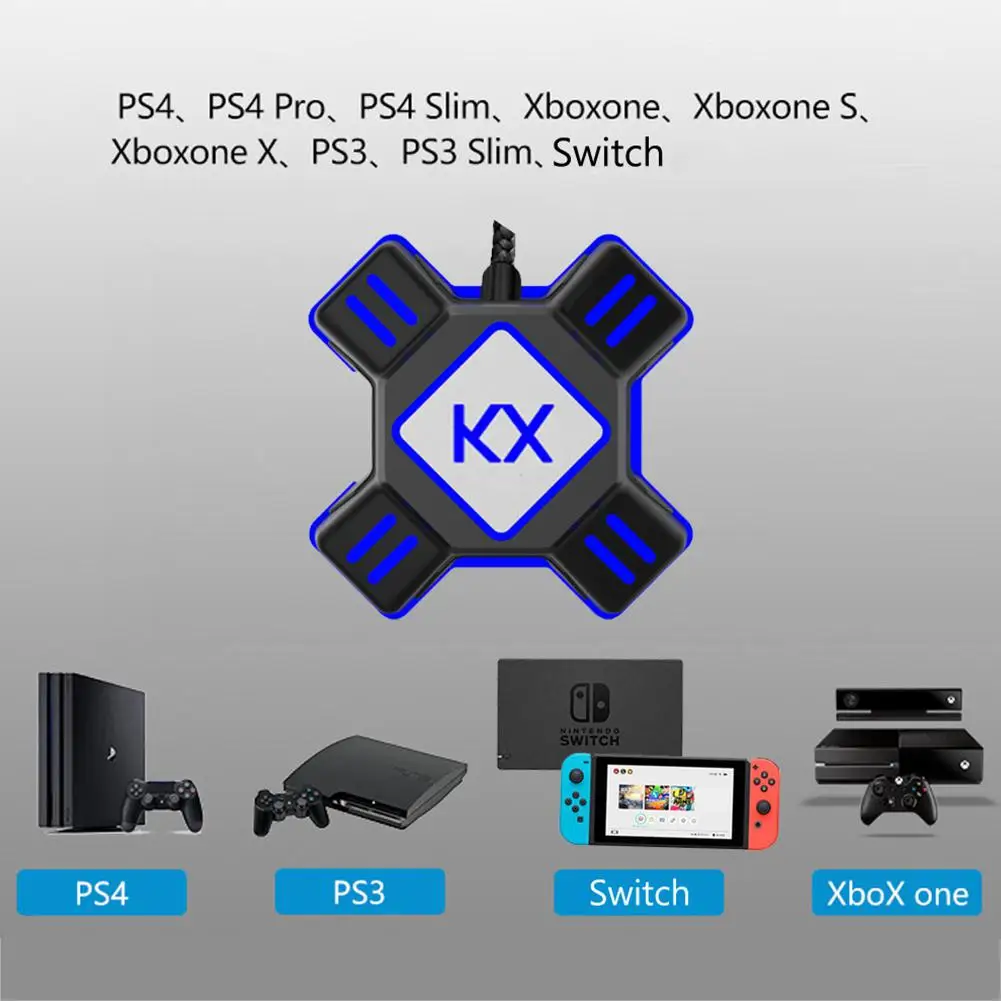 MeterMall PS4 клавиатура и переходник для мыши USB контроллер конвертер для Xbox/PS4/PS3 с светодиодный подсветкой