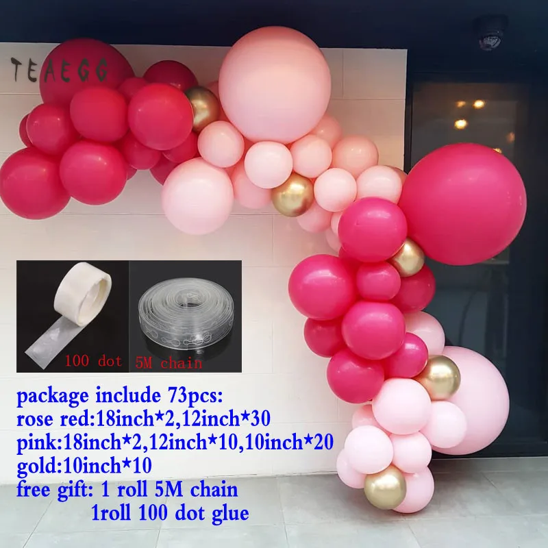 Фиолетовый розовый красный шар гирлянда арочный комплект для взрослых день рождения воздушные шары для Блестящий Фон для фотосессии для украшения детского душа