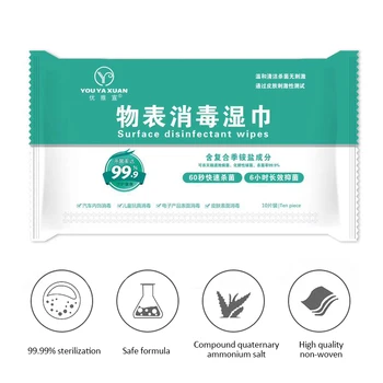 

10pcs/set Portable Disinfection Wipes Alcohol Free Cleansing Wipes Beauty Health Care Household Cleaning Tool Dropship TSLM1