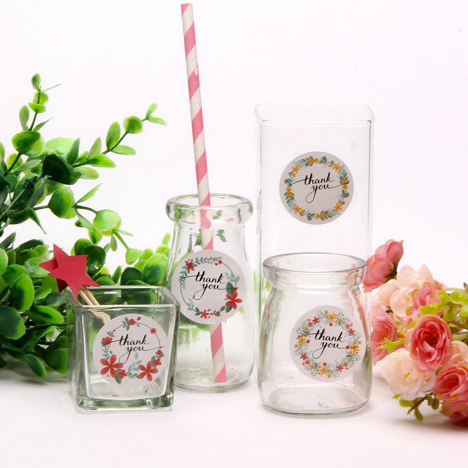 Цветок круглая благодарность ручная работа упаковка для торта печать этикетка