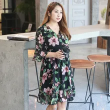 Летняя одежда новая стильная одежда больших размеров для девочек, одежда для пар платье с цветочным узором 0685