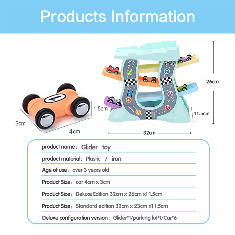 Гоночные игрушечные модели автомобилей для детей рампа гонщик железная дорога с планерами маленький автомобиль игрушка для мальчиков подарки на день рождения детей, 1