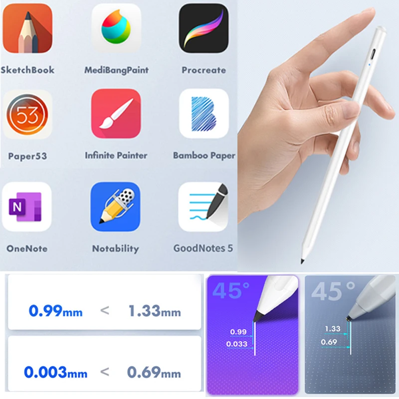 Для iPad карандаш Apple ручка стилус для iPad 9,7 Pro 11 12,9 Air 3 10,5 10,2 Mini 5 стилус для Apple Pencil 2 1