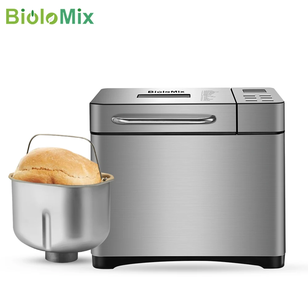 BioloMix Bread Maker 19-in-1 Stainless Steel Automatic Bread Machine with 3 Loaf Sizes Fruit Nut Dispenser 2
