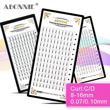 

Abonnie Premade Lash Long Stem Volume Fans 4D/5D/6D False Eyelash Makeup Lashes Mink Hair Lashes Hand Made Black Winged C/D