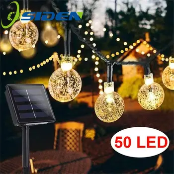 

Holiday Light Led Solar 20/50 LEDS Crystal ball 5M/7M LED String Fairy Lights Solar Garlands Garden Christmas Decor For Outdoor