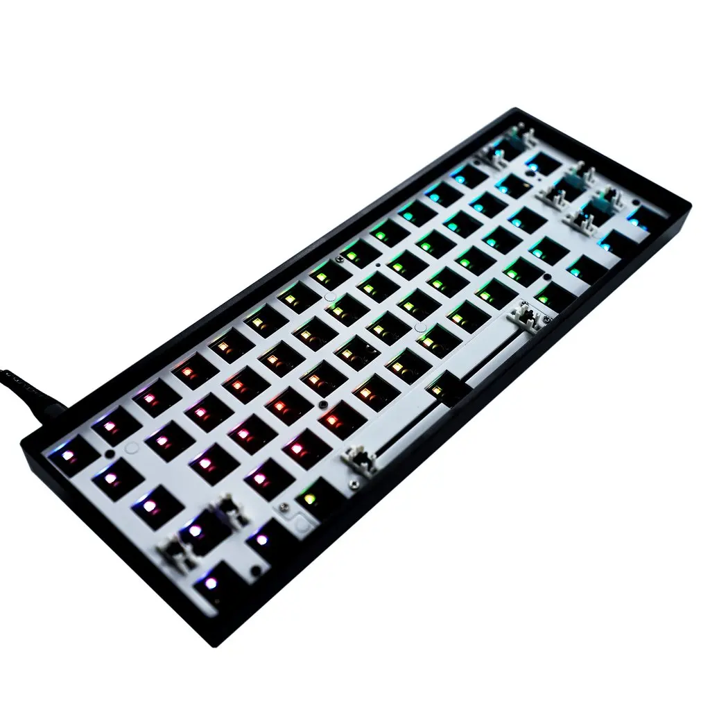 Kit Hotswap Bluetooth sem Fio Rgb Gk61xs Pcb Espaço Substituível Case Plástico Placa de Aço Teclado Mecânico 60 61 Gk61x - Imagem 5