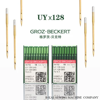 

100PCS GROZ BECKERT Titanium gold plated UY128GAS UYX128 Three Needle Five Lines Hem Covering Stitch Sewing Machine Needle