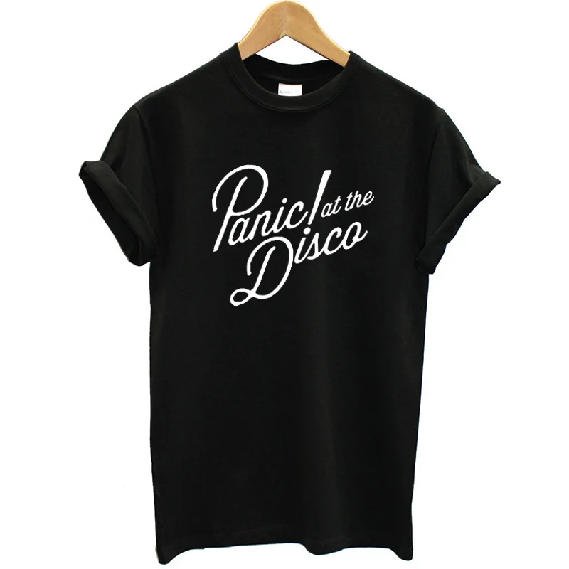 Panic! At The Disco футболка с надписями Для женщин Рубашка с короткими рукавами модные летние топы уличная Для женщин футболка забавная хлопковая футболка - Цвет: G307-Black