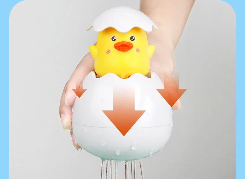 Kids Bathing Water Toys Cartoon Sprinkling Rubber Penguin Duck Eggs Toy Bathroom Floating Toy Water Spraying Tool for Children