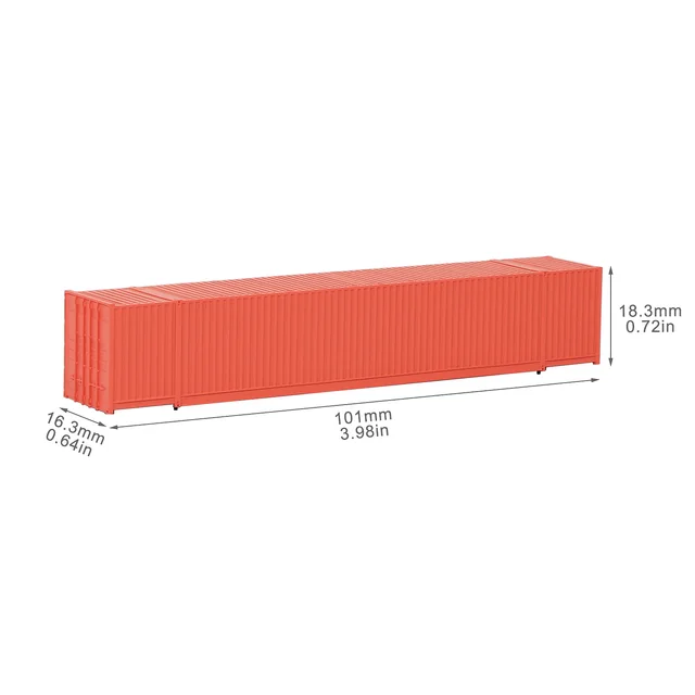 9pcs Model Railway N Scale 53' Container 1:160 53ft Blank Shipping Container Pure Color Ribbed Side Cargo Box C15009