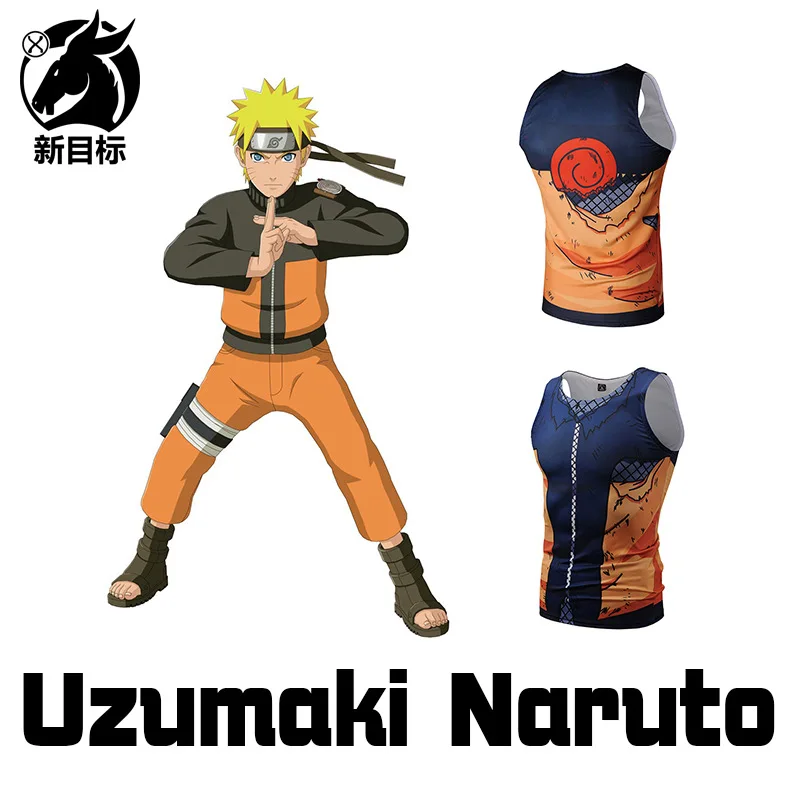 Amazon Летний Стиль Наруто Печатный спортивный жилет для мужчин без рукавов Су Ган Шань