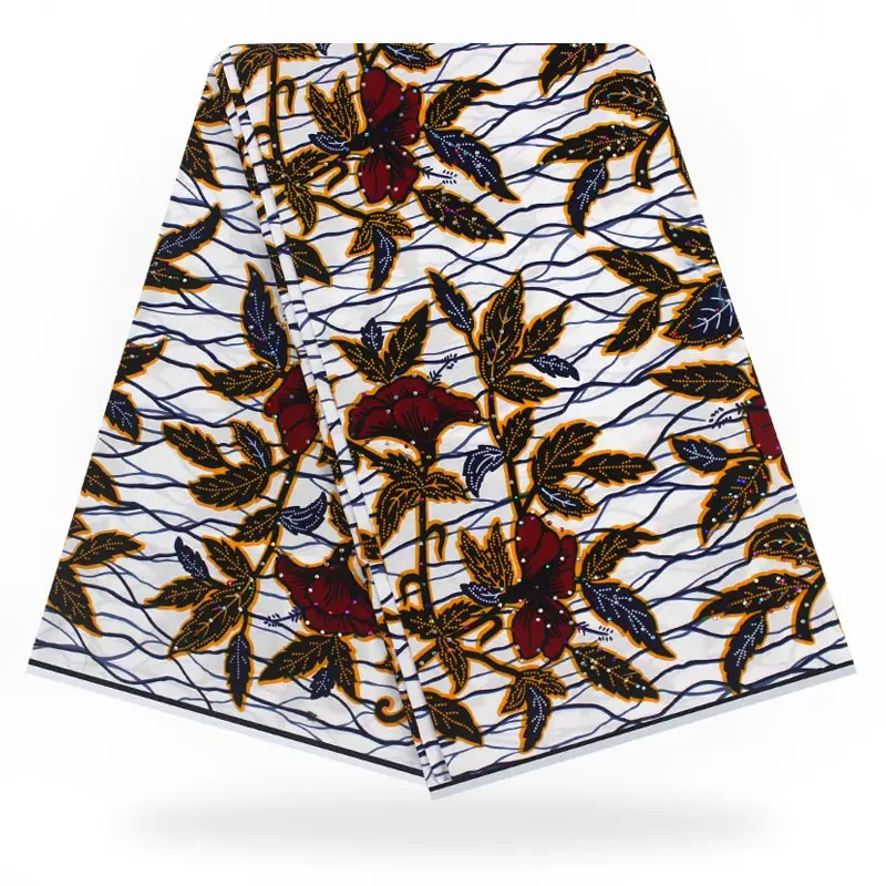 

High quality 2017popular fashion wax cotton with stone african wax prints fabric dutch wax fabric H17110503