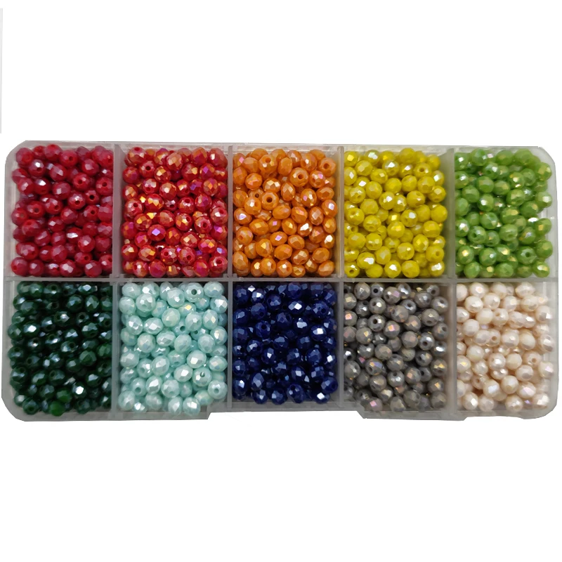 Crystal Beads 2 3 4 6 8mm Czech Shiny Faceted Glass Loose Spacer Round for Jewelry Making Necklace Bracelet Accessories