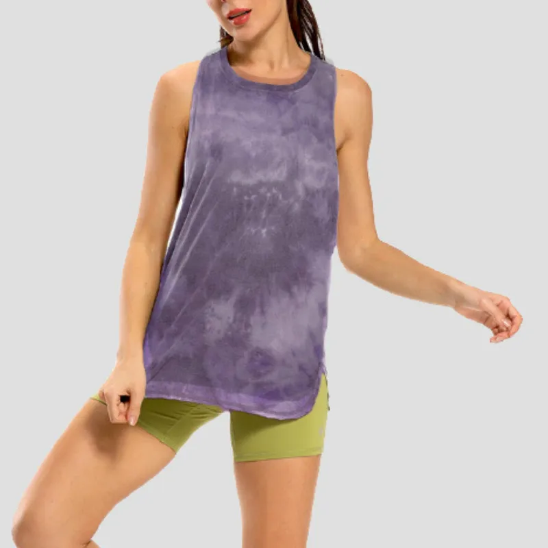 Свободная майка Tie Dye Racerback спортивная одежда для бега тренировок йоги майки Майки
