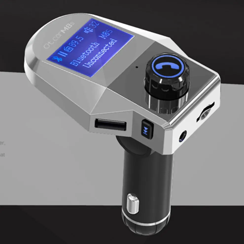 M8 Автомобильный Bluetooth MP3-плеер автомобильный Bluetooth hands-free автомобильный Bluetooth fm-передатчик Автомобильный mp3 - Название цвета: Серебристый