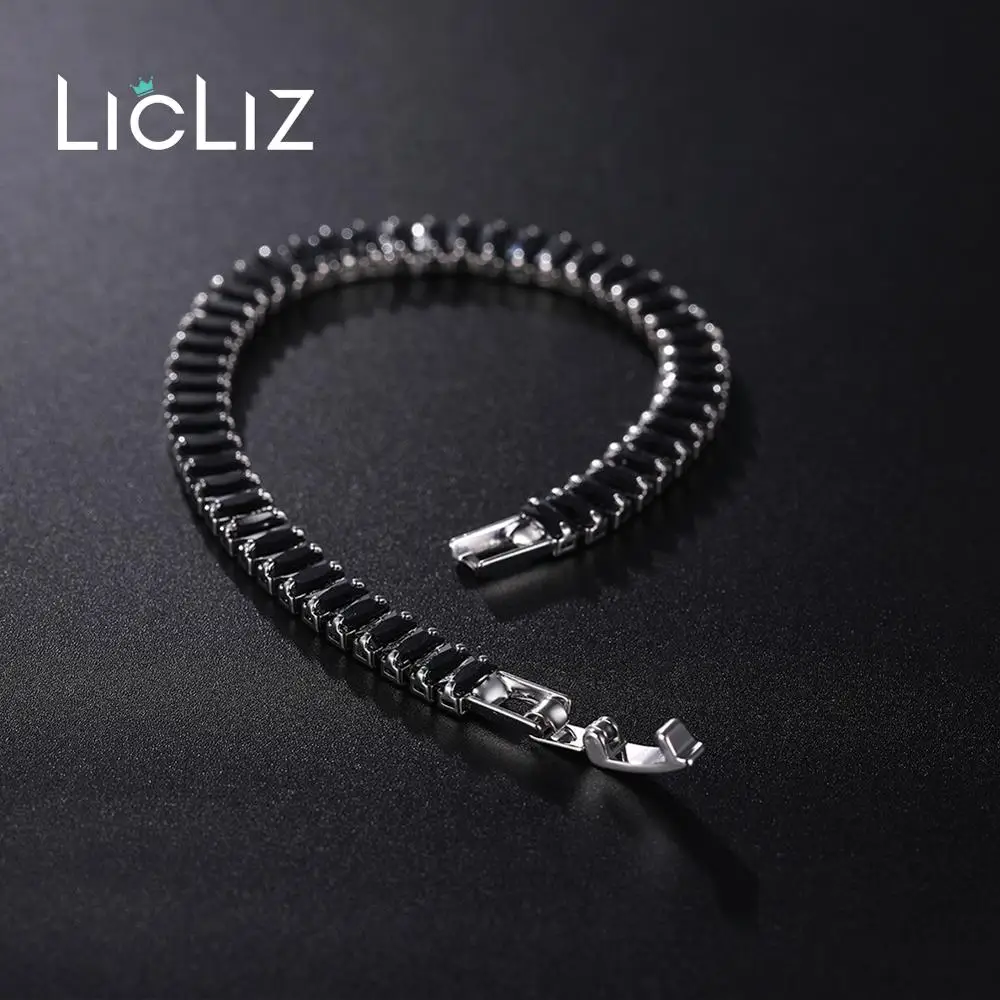 LicLiz новые модные черные циркониевые хрустальные теннисные браслеты для женщин