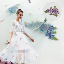 2 метра виноград цветок высокого класса вышивка сетчатая Тюлевая кружевная ткань diy нигерийское платье юбка одежда ткань