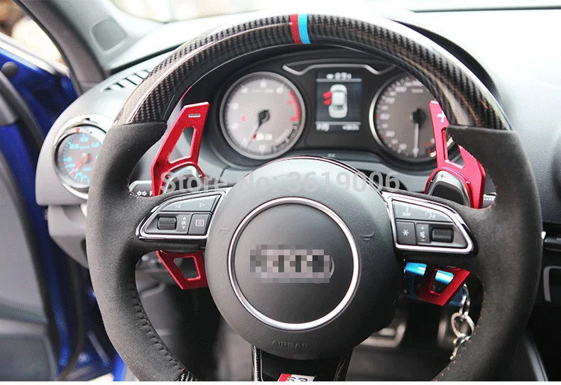 tommia For Audi S3- 2pcs Steering Wheel Aluminum Shift Paddle Shifter Extension Car-styling