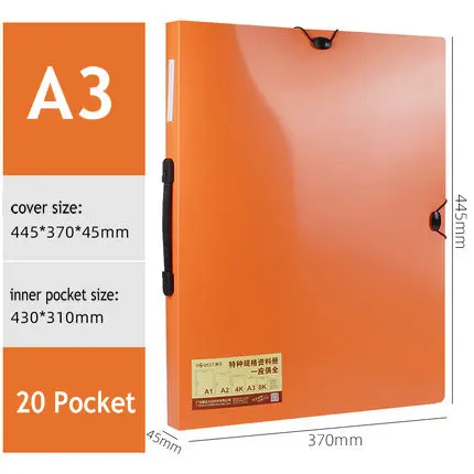 20 Pockets 20 карманов буклет А3 папка бумажный Органайзер Дисплей книга Прозрачная ПВХ Сумка для документов А3 бумажный файл Органайзер - Цвет: 20 Pockets