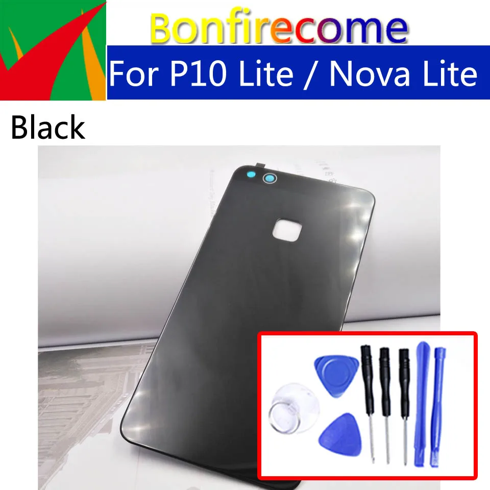 Задняя стеклянная крышка батарейного отсека для Huawei P10 Lite задняя корпуса чехол Nova замена шасси|Корпусы и