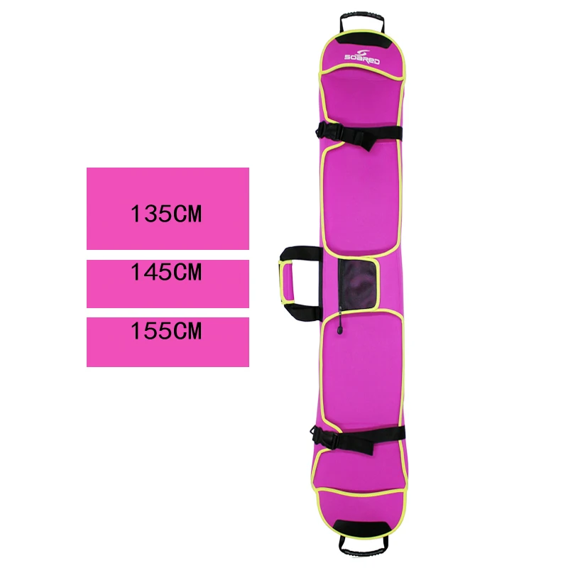 pink-155cm Лыжная сумка 135-155 см, сумка для сноуборда, шпон, покрытие для доски, лыжная сумка, не царапается, не ржавеет, защитная крышка для лезвия, ткань для дайвинга - Цвет: pink-155cm