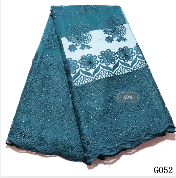 HFX, дизайн, лук, африканская сетка, кружевная ткань, высокое качество, нигерийский тюль, кружево, французское Сетчатое кружево с бисером для женского платья G052 - Цвет: as picture