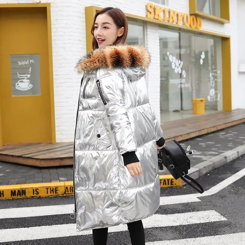 

Natural Raccoon Fur Collar Winter Jacket Women waterproof Winter Coat Long Parkas Women Winter Down Jacket Female warm Outerwear