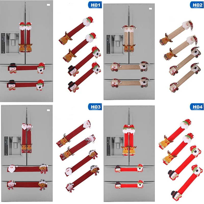 4 шт ручка холодильника крышки Рождественская Микроволновая печь Посудомоечная машина дверная ручка крышки перчатки мешковины холодильник перчатки крышка печи