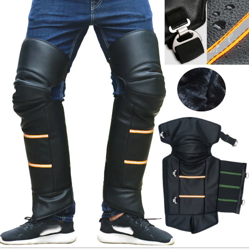 1 Pair Anti-wind Warm Motorcycle Leg Cover For Motorcycle Blanket Knee Warmer Rain Wind Protection Leather Thick Winter Outdoor