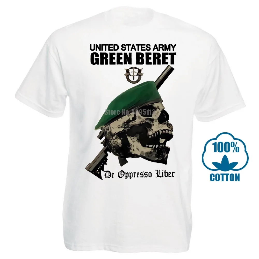 Армия США спецназ зеленый берет футболка De Oppresso Liber вооруженных сил