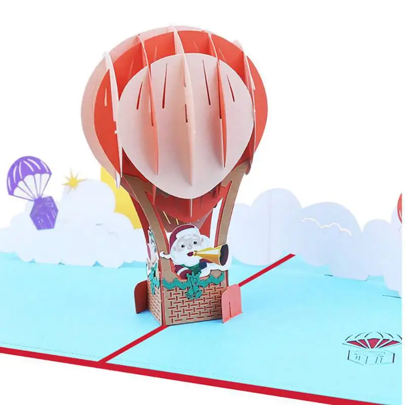 3D Рождественские Украшения Красочная елка поздравительная открытка лазерная резка конверт открытка полый резной подарок ручной работы